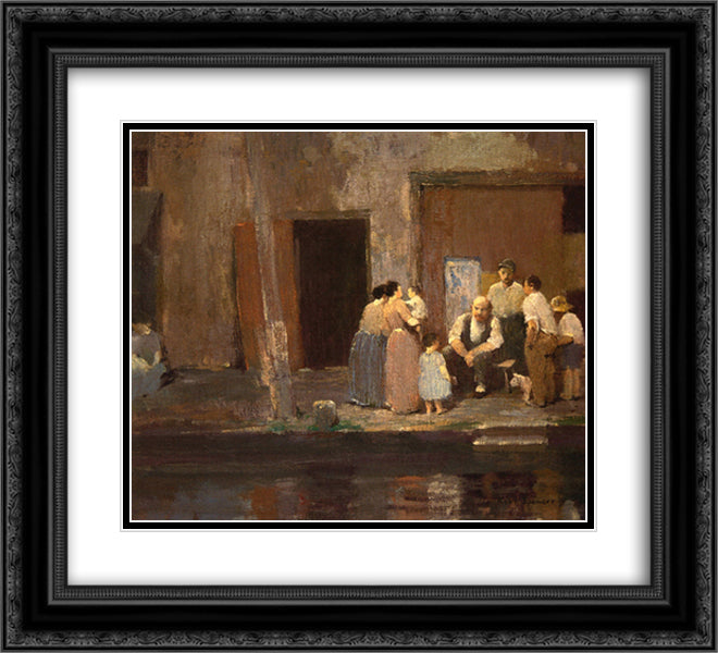 Near the Blacksmith's Shop 22x20 Black Ornate Wood Framed Art Print Poster with Double Matting by Spencer, Robert