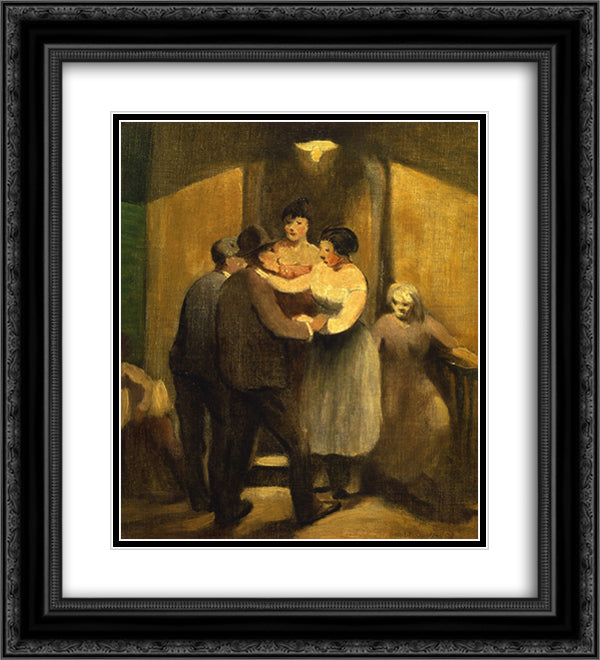 Night Life 20x22 Black Ornate Wood Framed Art Print Poster with Double Matting by Spencer, Robert