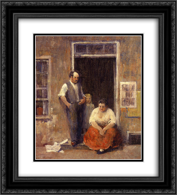 On the Quai 20x22 Black Ornate Wood Framed Art Print Poster with Double Matting by Spencer, Robert