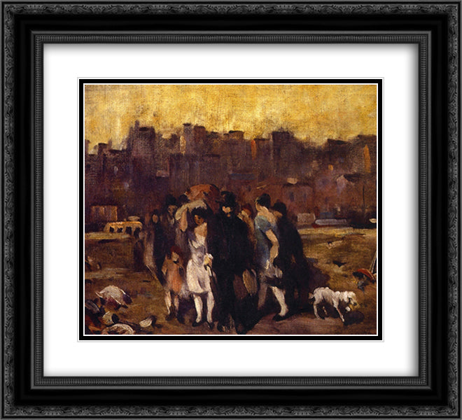 Study for The Exodus 22x20 Black Ornate Wood Framed Art Print Poster with Double Matting by Spencer, Robert