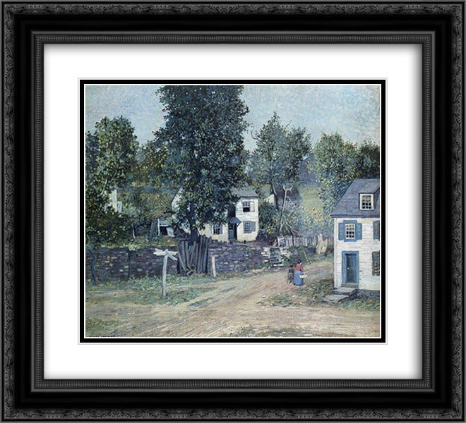The Crossroads 22x20 Black Ornate Wood Framed Art Print Poster with Double Matting by Spencer, Robert