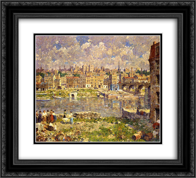 The Other Shore 22x20 Black Ornate Wood Framed Art Print Poster with Double Matting by Spencer, Robert