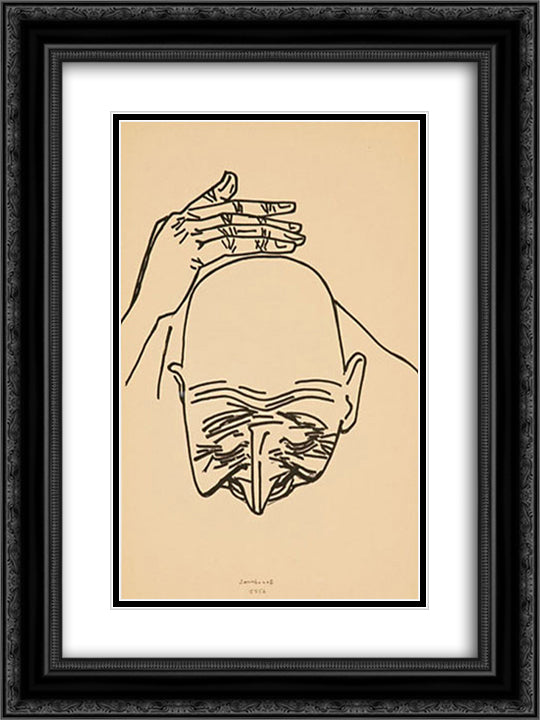 Loucura 18x24 Black Ornate Wood Framed Art Print Poster with Double Matting by Sambonet, Roberto