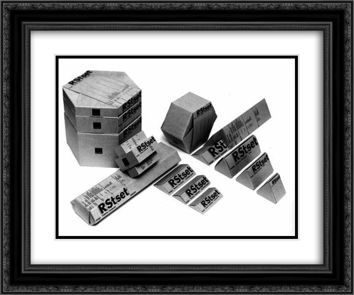 RSt Set 24x20 Black Ornate Wood Framed Art Print Poster with Double Matting by Sambonet, Roberto