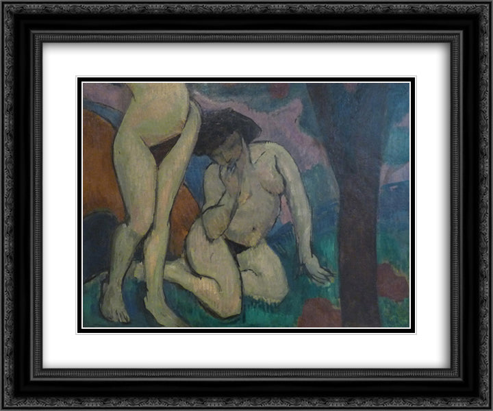 Nudes in landscape 24x20 Black Ornate Wood Framed Art Print Poster with Double Matting by Fresnaye, Roger