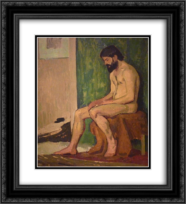 Seated bearded man 20x22 Black Ornate Wood Framed Art Print Poster with Double Matting by Fresnaye, Roger