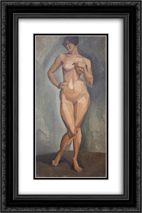 Standing nude from the front 16x24 Black Ornate Wood Framed Art Print Poster with Double Matting by Fresnaye, Roger