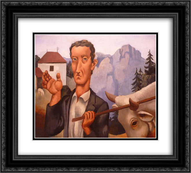 The Bouvier 22x20 Black Ornate Wood Framed Art Print Poster with Double Matting by Fresnaye, Roger