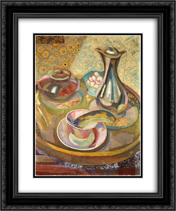 Still Life with Coffee Pot 20x24 Black Ornate Wood Framed Art Print Poster with Double Matting by Fry, Roger