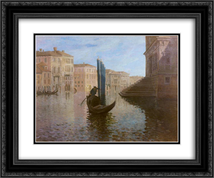 Venice 24x20 Black Ornate Wood Framed Art Print Poster with Double Matting by Fry, Roger