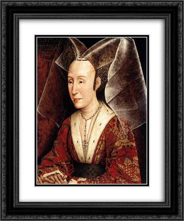 Isabella of Portugal 20x24 Black Ornate Wood Framed Art Print Poster with Double Matting by van der Weyden, Rogier