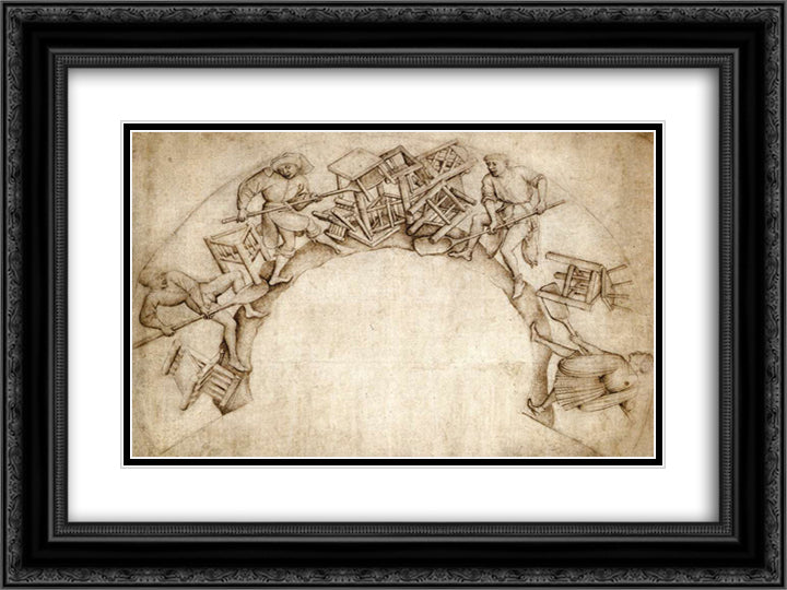 Scupstoel 24x18 Black Ornate Wood Framed Art Print Poster with Double Matting by van der Weyden, Rogier