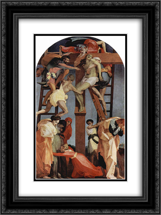 Deposition 18x24 Black Ornate Wood Framed Art Print Poster with Double Matting by Fiorentino, Rosso