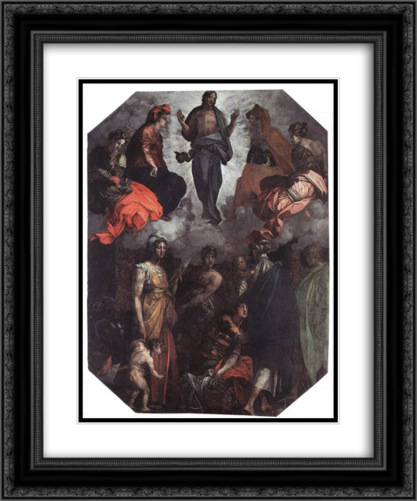 Risen Christ 20x24 Black Ornate Wood Framed Art Print Poster with Double Matting by Fiorentino, Rosso