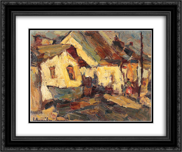 Fringe of Bucharest 24x20 Black Ornate Wood Framed Art Print Poster with Double Matting by Schweitzer Cumpana, Rudolf