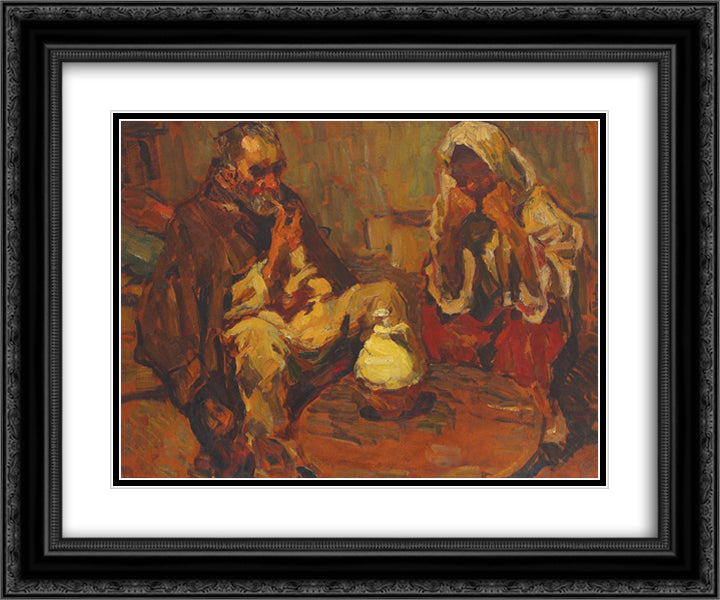 In front of the Bakestone 24x20 Black Ornate Wood Framed Art Print Poster with Double Matting by Schweitzer Cumpana, Rudolf