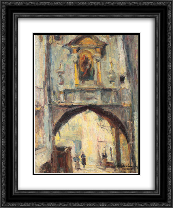 San Remo (Santa Brigita Arc) 20x24 Black Ornate Wood Framed Art Print Poster with Double Matting by Schweitzer Cumpana, Rudolf