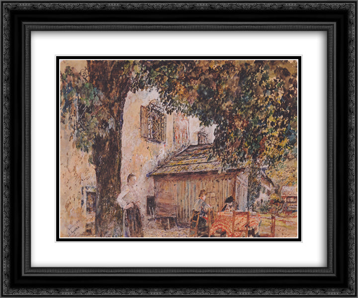 Motif from Goisern 24x20 Black Ornate Wood Framed Art Print Poster with Double Matting by Alt, Rudolf von