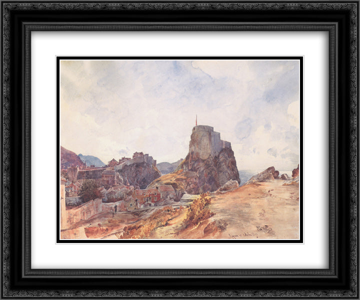 The Castle of San Lorenzo in Ragusa 24x20 Black Ornate Wood Framed Art Print Poster with Double Matting by Alt, Rudolf von