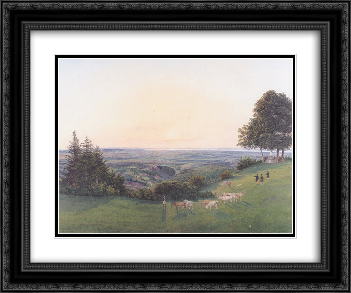 View from the chapel Rosalie 24x20 Black Ornate Wood Framed Art Print Poster with Double Matting by Alt, Rudolf von