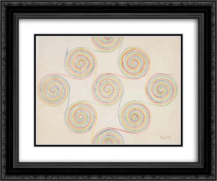 Untitled (Swirls) 24x20 Black Ornate Wood Framed Art Print Poster with Double Matting by Vollmer, Ruth
