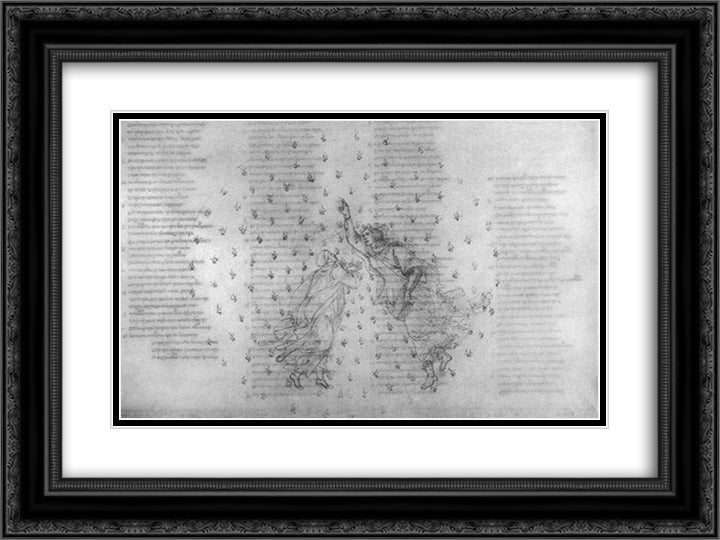 Paradise, Canto VI 24x18 Black Ornate Wood Framed Art Print Poster with Double Matting by Botticelli, Sandro