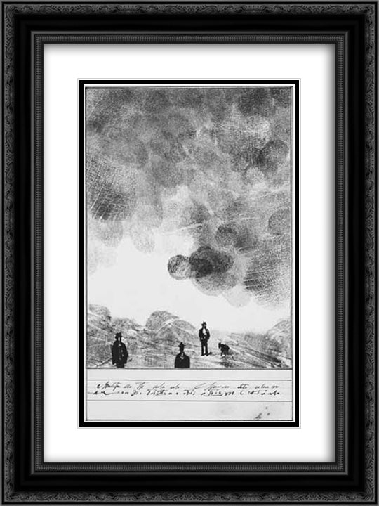 Fingerprint Landscape 18x24 Black Ornate Wood Framed Art Print Poster with Double Matting by Steinberg, Saul