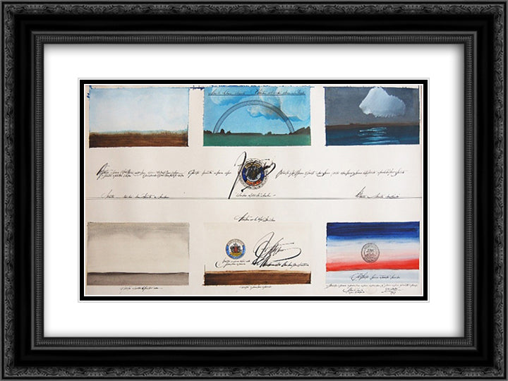 Louse Point 24x18 Black Ornate Wood Framed Art Print Poster with Double Matting by Steinberg, Saul