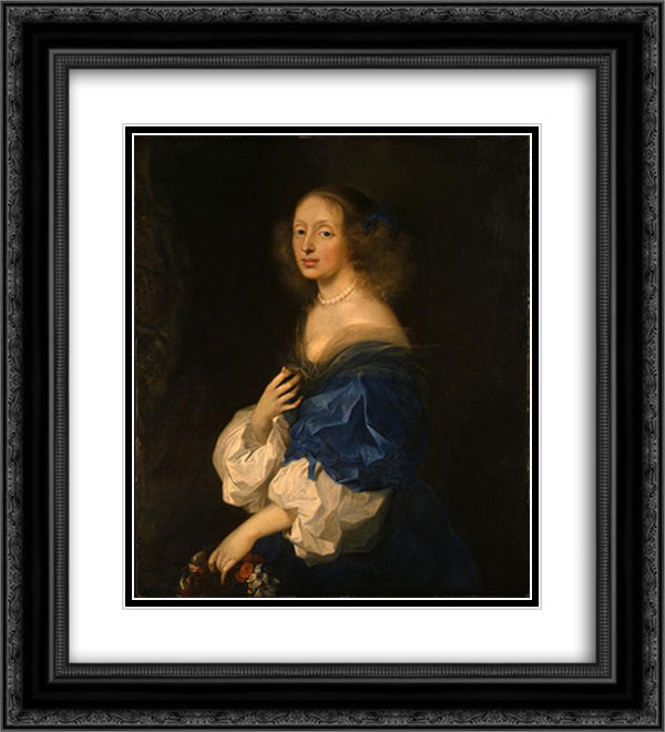Portrait of Ebba Sparre 20x22 Black Ornate Wood Framed Art Print Poster with Double Matting by Bourdon, Sebastien