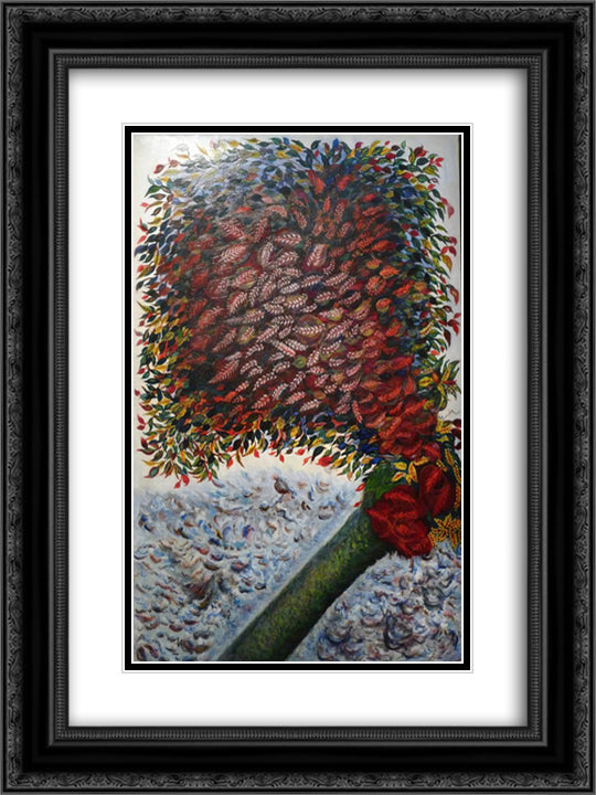 unknown title 18x24 Black Ornate Wood Framed Art Print Poster with Double Matting by Louis, Seraphine
