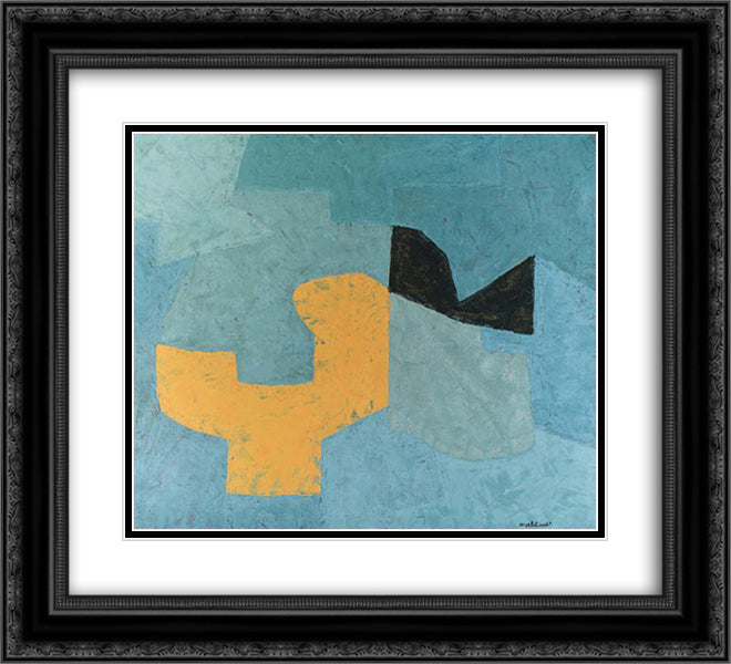 Composition 22x20 Black Ornate Wood Framed Art Print Poster with Double Matting by Poliakoff, Serge