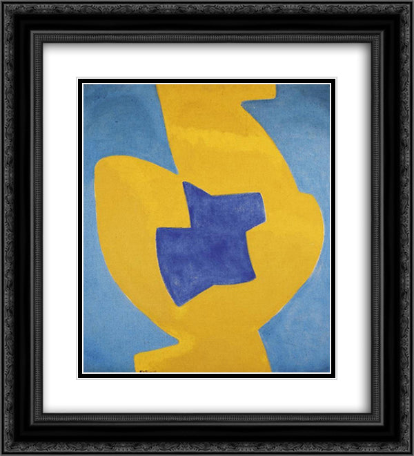 Composition abstraite 20x22 Black Ornate Wood Framed Art Print Poster with Double Matting by Poliakoff, Serge