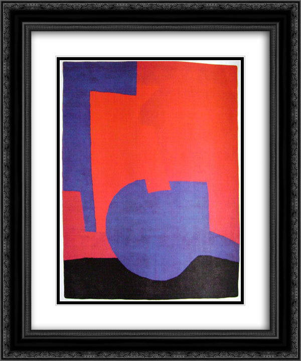 Composition rouge 20x24 Black Ornate Wood Framed Art Print Poster with Double Matting by Poliakoff, Serge