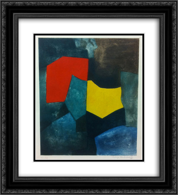 XVI 20x22 Black Ornate Wood Framed Art Print Poster with Double Matting by Poliakoff, Serge
