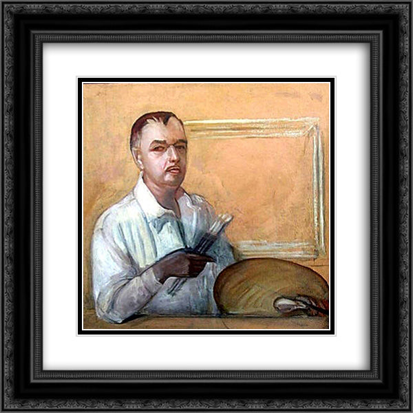 Self-portrait 20x20 Black Ornate Wood Framed Art Print Poster with Double Matting by Sudeikin, Serge