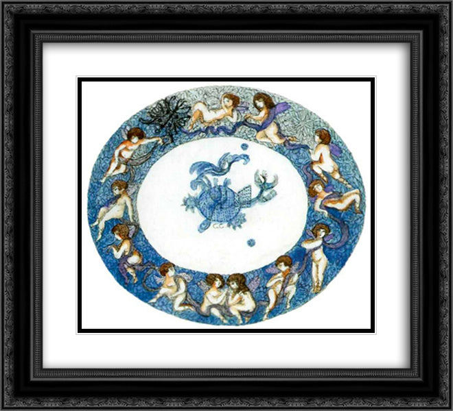 Vignette for the magazine Balance 22x20 Black Ornate Wood Framed Art Print Poster with Double Matting by Sudeikin, Serge