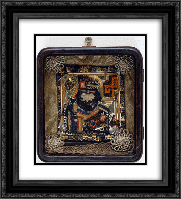 The king Irakli on a throne 20x22 Black Ornate Wood Framed Art Print Poster with Double Matting by Parajanov, Sergei