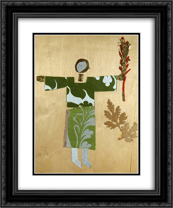 The sketch to the movie Colour of Pomegranate. Muse 20x24 Black Ornate Wood Framed Art Print Poster with Double Matting by Parajanov, Sergei