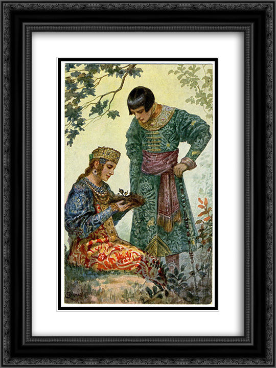 Find 18x24 Black Ornate Wood Framed Art Print Poster with Double Matting by Solomko, Sergey