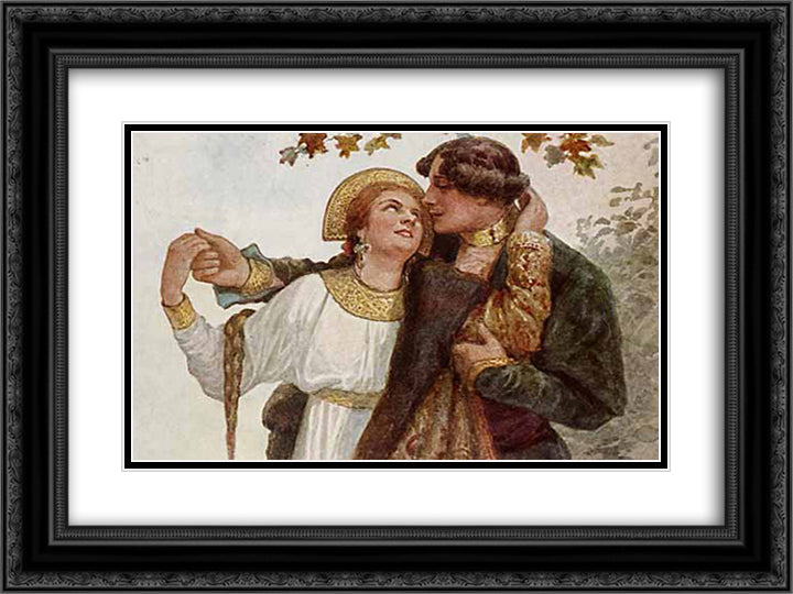 Forever together 24x18 Black Ornate Wood Framed Art Print Poster with Double Matting by Solomko, Sergey