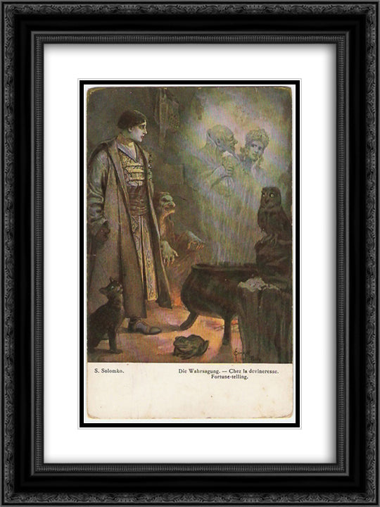 Fortune-telling 18x24 Black Ornate Wood Framed Art Print Poster with Double Matting by Solomko, Sergey