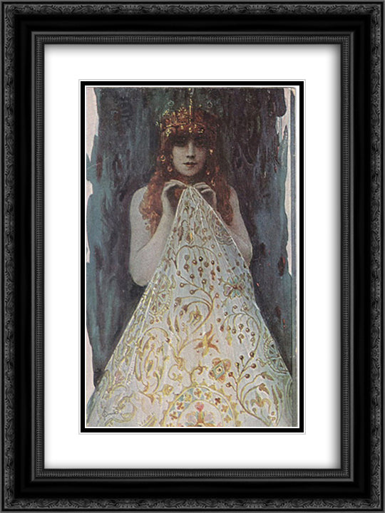 Pearl of Creation 18x24 Black Ornate Wood Framed Art Print Poster with Double Matting by Solomko, Sergey