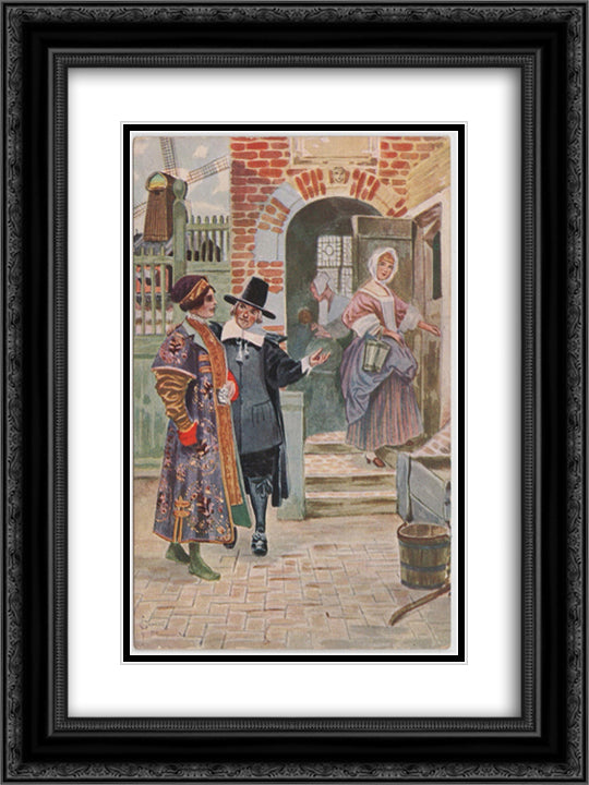 Russian in the Netherlands at the time of Peter the Great 18x24 Black Ornate Wood Framed Art Print Poster with Double Matting by Solomko, Sergey