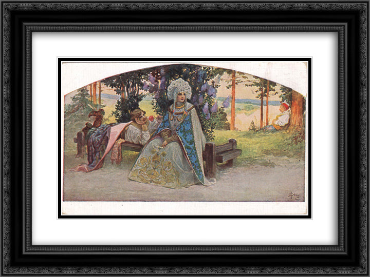 Seducer 24x18 Black Ornate Wood Framed Art Print Poster with Double Matting by Solomko, Sergey