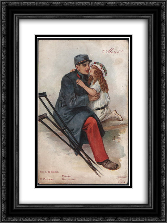Thanks 18x24 Black Ornate Wood Framed Art Print Poster with Double Matting by Solomko, Sergey