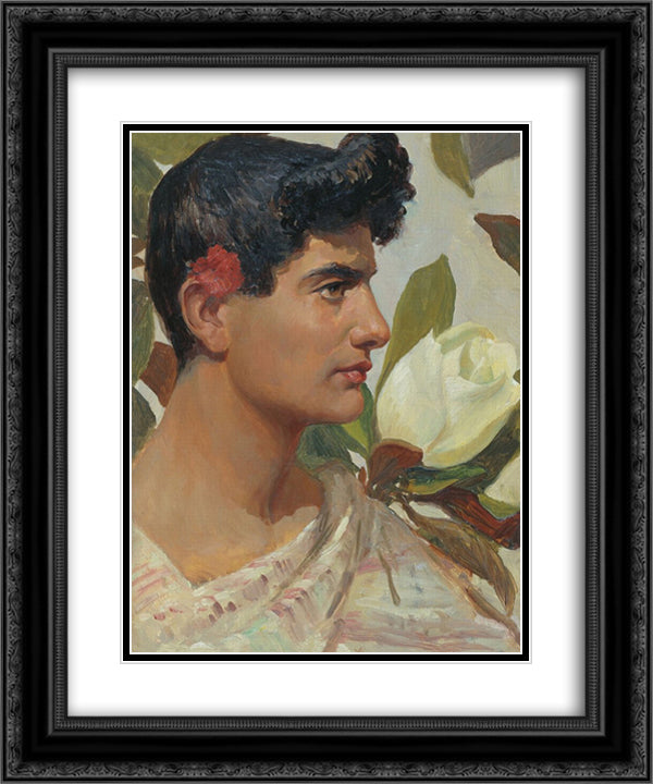 The head of the Roman youth 20x24 Black Ornate Wood Framed Art Print Poster with Double Matting by Solomko, Sergey