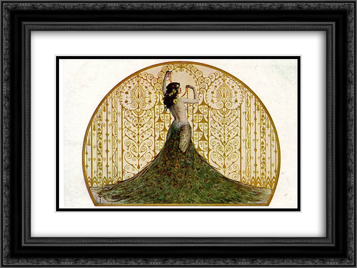 Vanity 24x18 Black Ornate Wood Framed Art Print Poster with Double Matting by Solomko, Sergey
