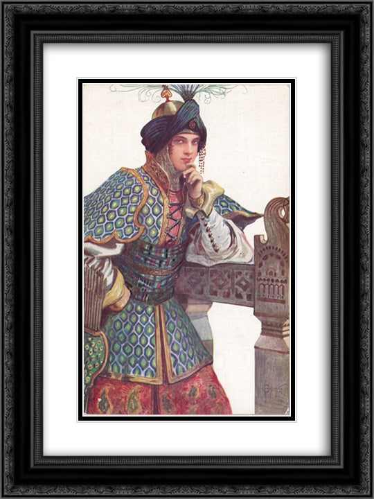 Vasilisa Mikulishna 18x24 Black Ornate Wood Framed Art Print Poster with Double Matting by Solomko, Sergey