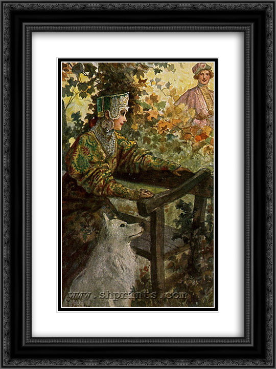 Waiting 18x24 Black Ornate Wood Framed Art Print Poster with Double Matting by Solomko, Sergey