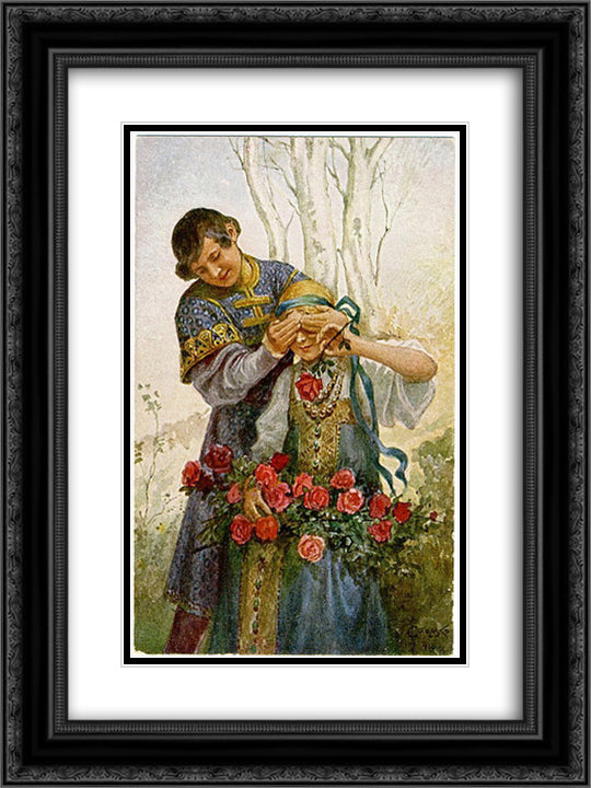 Who 18x24 Black Ornate Wood Framed Art Print Poster with Double Matting by Solomko, Sergey